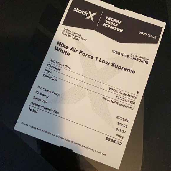 NEW Nike Air Force 1 Low Supreme Sneakers 8 / 10.5 - Picture 6 of 12